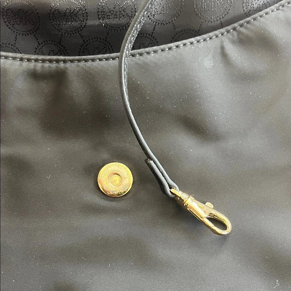 Michael Kors Black Shoulder Bag with Gold Accents